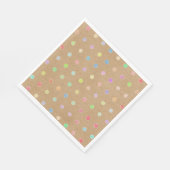 カラフル水玉模様オンKraftフェイク紙背景 スタンダードランチョンナプキン (角)