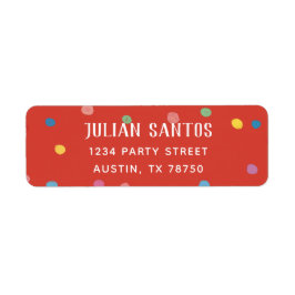 カラフル水玉模様キッズ差出人住所 ラベル