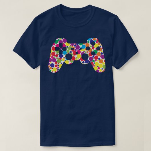 カラフル水玉模様ゲーム制国際的御装置D Tシャツ (デザイン正面)