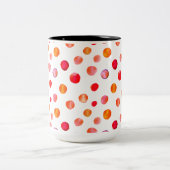 カラフル水玉模様コーヒーマグ ツートーンマグカップ (中央)