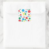 カラフル水玉模様シール;形状を選択 スクエアシール (バッグ)