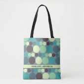 カラフル水玉模様ストライプシンプルパーソナライズされた トートバッグ (正面)