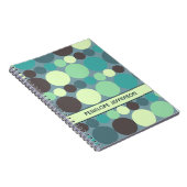 カラフル水玉模様ストライプシンプルパーソナライズされた ノートブック (右側)
