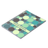 カラフル水玉模様ストライプシンプルパーソナライズされた ノートブック (左側)