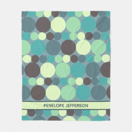 カラフル水玉模様ストライプシンプルパーソナライズされた フリースブランケット