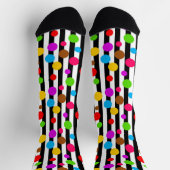 カラフル水玉模様ストライプ ソックス (上部)
