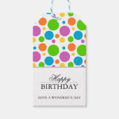 カラフル水玉模様ハッピーバースデー ギフトタグ (正面)