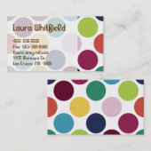 カラフル水玉模様バブル丸ドットビジネスカード 名刺 (正面/裏面)