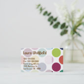 カラフル水玉模様バブル丸ドットビジネスカード 名刺 (スタンド正面)