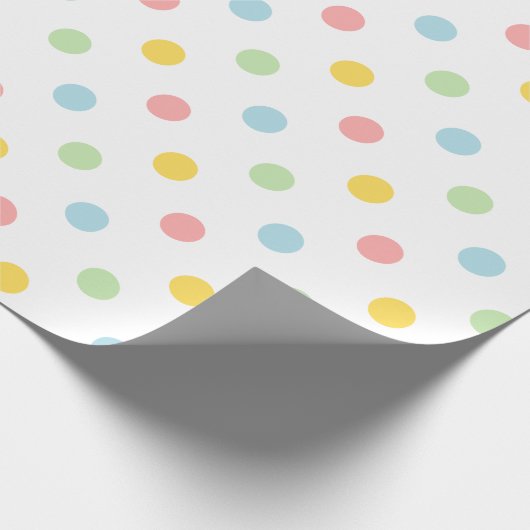 カラフル水玉模様パターン休日ラッピング紙 ラッピングペーパー (角)