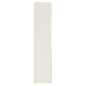 カラフル水玉模様パターン白 ショートテーブルランナー (正面)