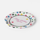 カラフル水玉模様パターン ペーパープレート (アングル)