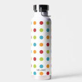 カラフル水玉模様パーソナライズされた ウォーターボトル (左面)