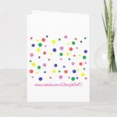 カラフル水玉模様ピンクバースデーパーティー子供へ 招待状 (裏面)