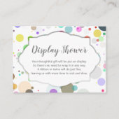 カラフル水玉模様ベビー「シャワーを表示」情報 エンクロージャーカード (正面)