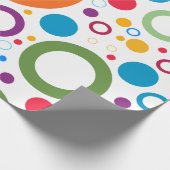 カラフル水玉模様円ラッピング紙 ラッピングペーパー (角)