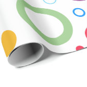 カラフル水玉模様円ラッピング紙 ラッピングペーパー (ロールコーナー)