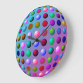 カラフル水玉模様壁時計 ラージ壁時計 (傾斜)