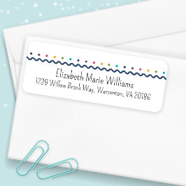 カラフル水玉模様差出人住所ラベル ラベル