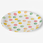 カラフル水玉模様紙プレート ペーパープレート (アングル)