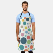 カラフル水玉模様 エプロン (着用した状態)