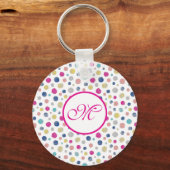 カラフル水玉模様 キーホルダー (正面)