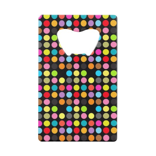 カラフル水玉模様 クレジットカード栓抜き (正面)