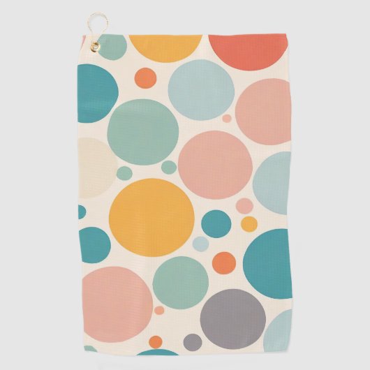 カラフル水玉模様 ゴルフタオル (正面)
