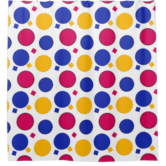カラフル水玉模様 シャワーカーテン (正面)
