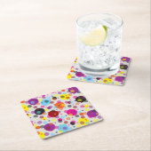 カラフル水玉模様 スクエアペーパーコースター (インサイチュ)