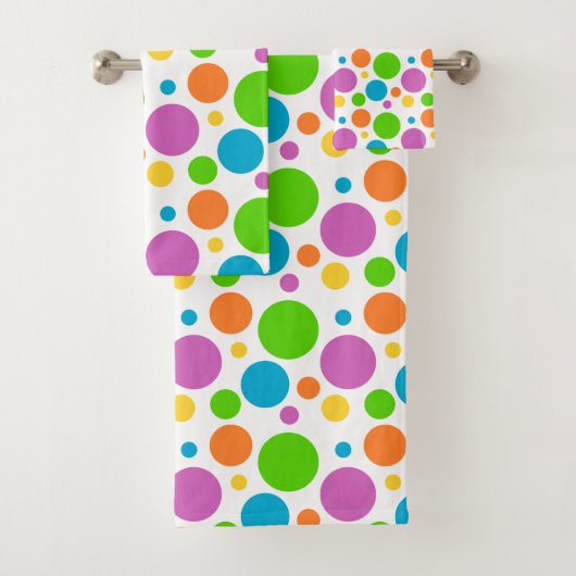 カラフル水玉模様 バスタオルセット (インサイチュ)