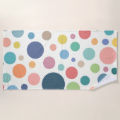 カラフル水玉模様 ビーチタオル (正面)