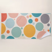 カラフル水玉模様 ビーチタオル (正面)