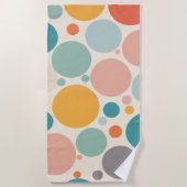カラフル水玉模様 ビーチタオル (正面)