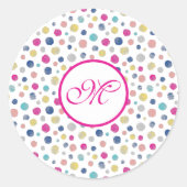 カラフル水玉模様 ラウンドシール (正面)