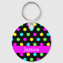 カラフル水玉模様 – 名ガーリー前キーチェーン