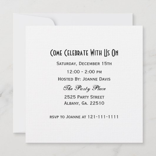 カラフル水玉模様:回転木馬パーティの招待状 招待状 (裏面)