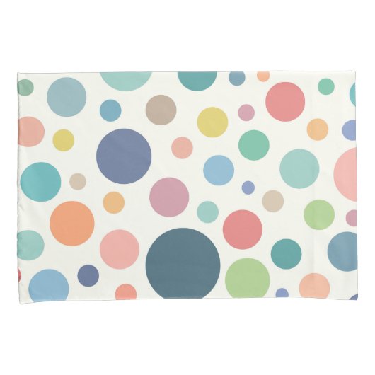 カラフル水玉模様 枕カバー (正面右)