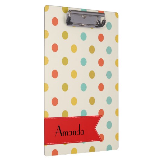 カラフル水玉模様、水玉模様パターン、名前 クリップボード (右)