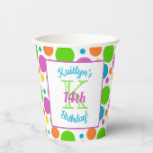 カラフル水玉模様 |誕生日パーティー 紙コップ (正面)