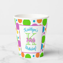 カラフル水玉模様 |誕生日パーティー 紙コップ