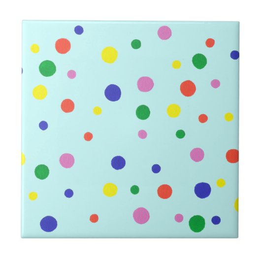 カラフル水玉模様Trivet背景色の選択 タイル (正面)
