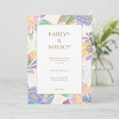 カラフル水結婚色 招待状 (スタンド正面)