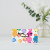 カラフル水絵を描色スプラッシュ抽象デザイン 名刺 (スタンド正面)