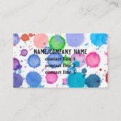 カラフル水絵を描色スプラッシュ抽象デザイン 名刺 (裏面)