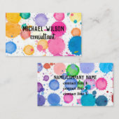 カラフル水絵を描色スプラッシュ抽象デザイン 名刺 (正面/裏面)