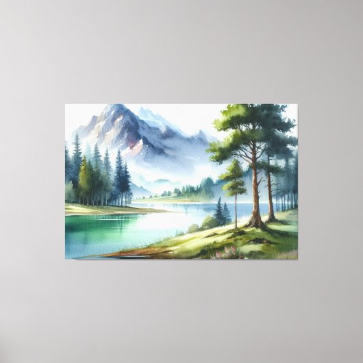 カラフル水絵画色 キャンバスプリント (正面)