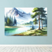 カラフル水絵画色 キャンバスプリント (インサイチュ (ウッドフロア))