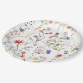 カラフル水色の野花 ペーパープレート (アングル)