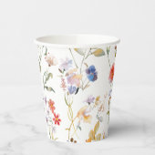 カラフル水色の野花 紙コップ (左)